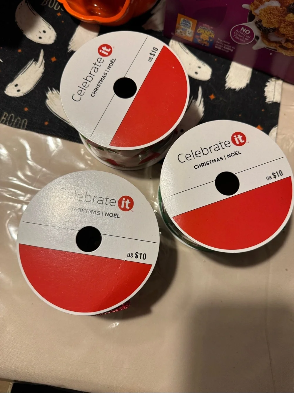 Celebrate It Holiday Ribbon Trio - Red, Green, White